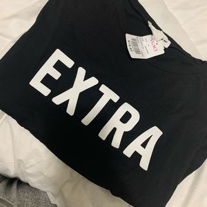 “EXTRA” graphic tee crop top